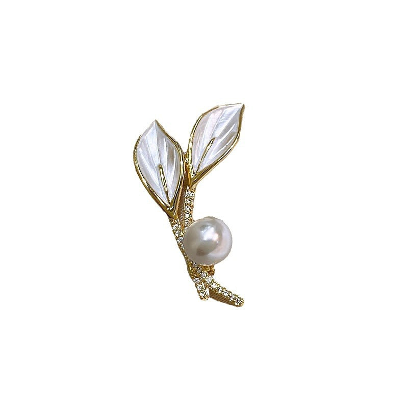 Veridian Bloom: Enamel Tulip Brooch & Sculptural Floral Pin